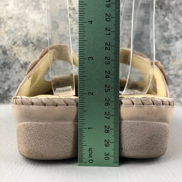 5 Zones Women's Size 41 Sabots Iridescent Pink Leather Closed Toe Slip On Mules - Picture 8 of 16